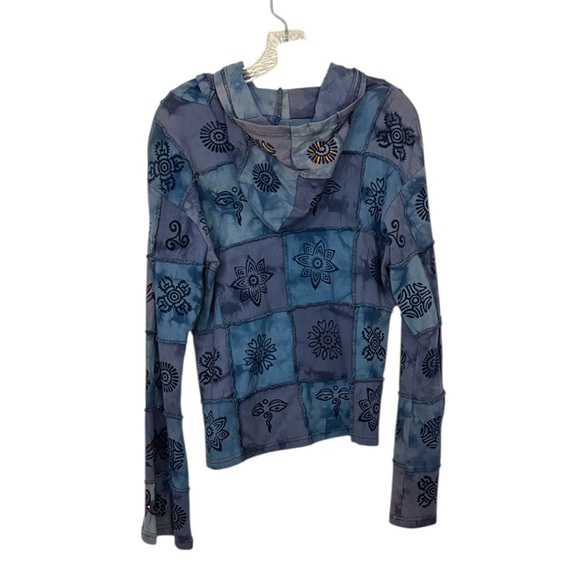 Rising International Multicolor Patchwork Zip Up Jacket M Crunchy Granola Girl - Picture 2 of 6